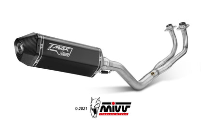 MIVV Full System 2x1, Speed Edge Black, Standard Exhaust For Yamaha T-Max 530 17-19, 560 20-21