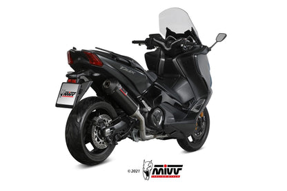 MIVV Full System 2x1, Oval Black, Standard Exhaust For Yamaha T-Max 530 17-19, 560 20-21