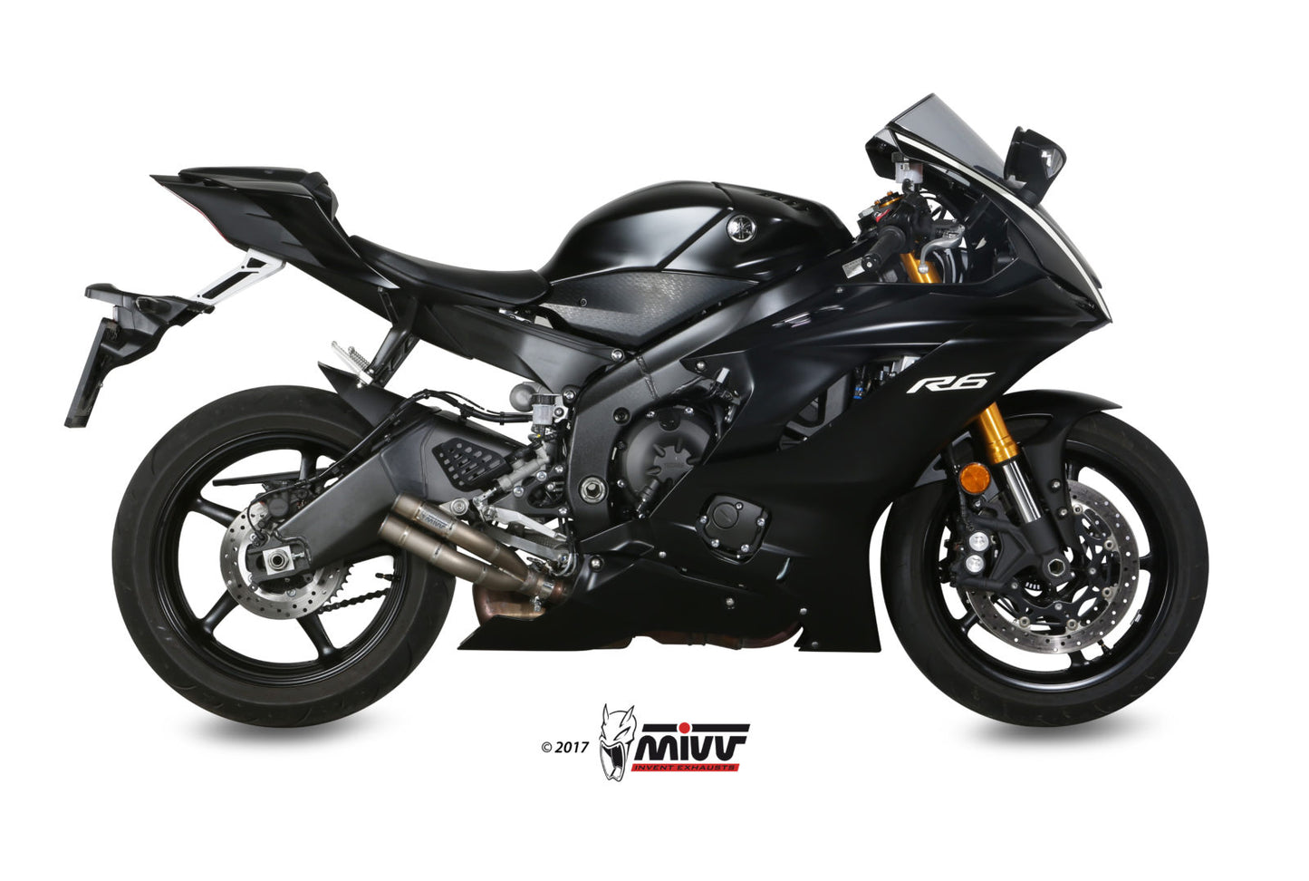 MIVV Slip-on, Double Gun Full Titanium, Standard Exhaust For Yamaha YZF-R6 2017-2022