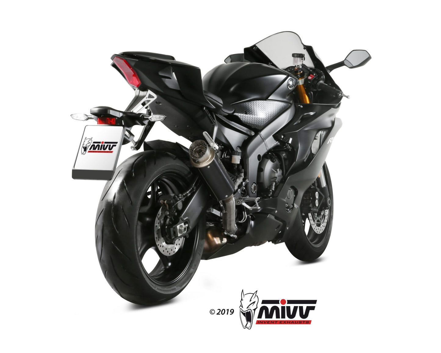 MIVV Slip-on, GPpro Black, Alto/High up Exhaust For Yamaha YZF-R6 2017-2022