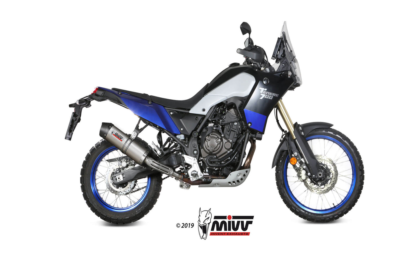 MIVV Slip-on, Oval Titanium, Standard Exhaust For Yamaha Tenere 700 2019-2022