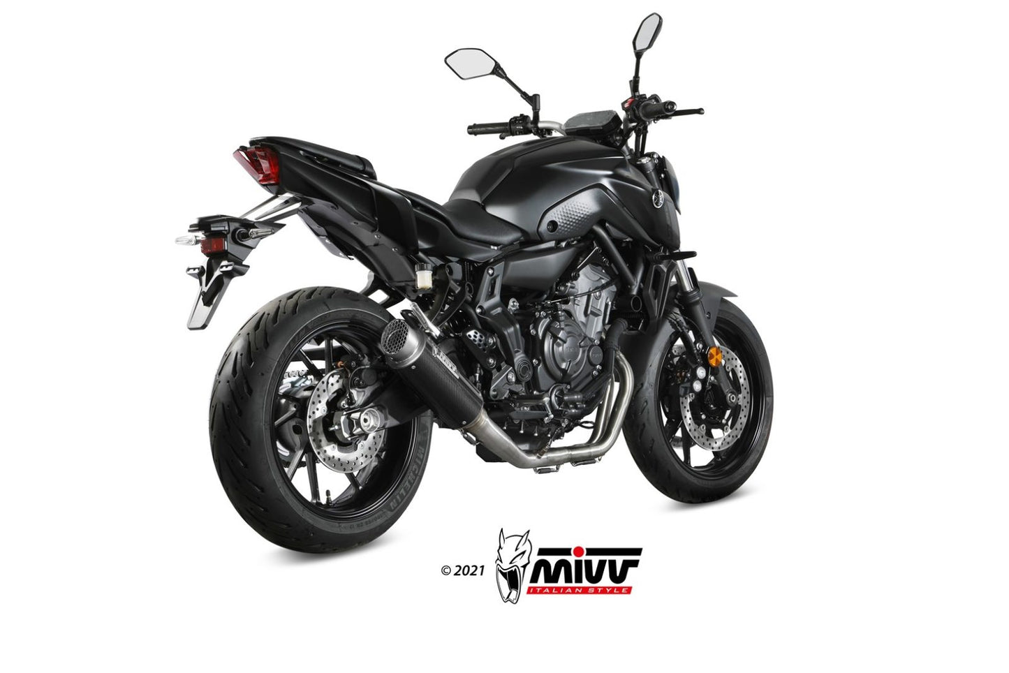 MIVV Full System 2x1, Gppro Carbon, Alto/High up Exhaust For Yamaha MT-07 / FZ-07 2021-2022