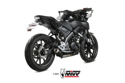 MIVV Full System 1x1, X-M1 Black, Standard Exhaust For Yamaha MT-125 2020-2022