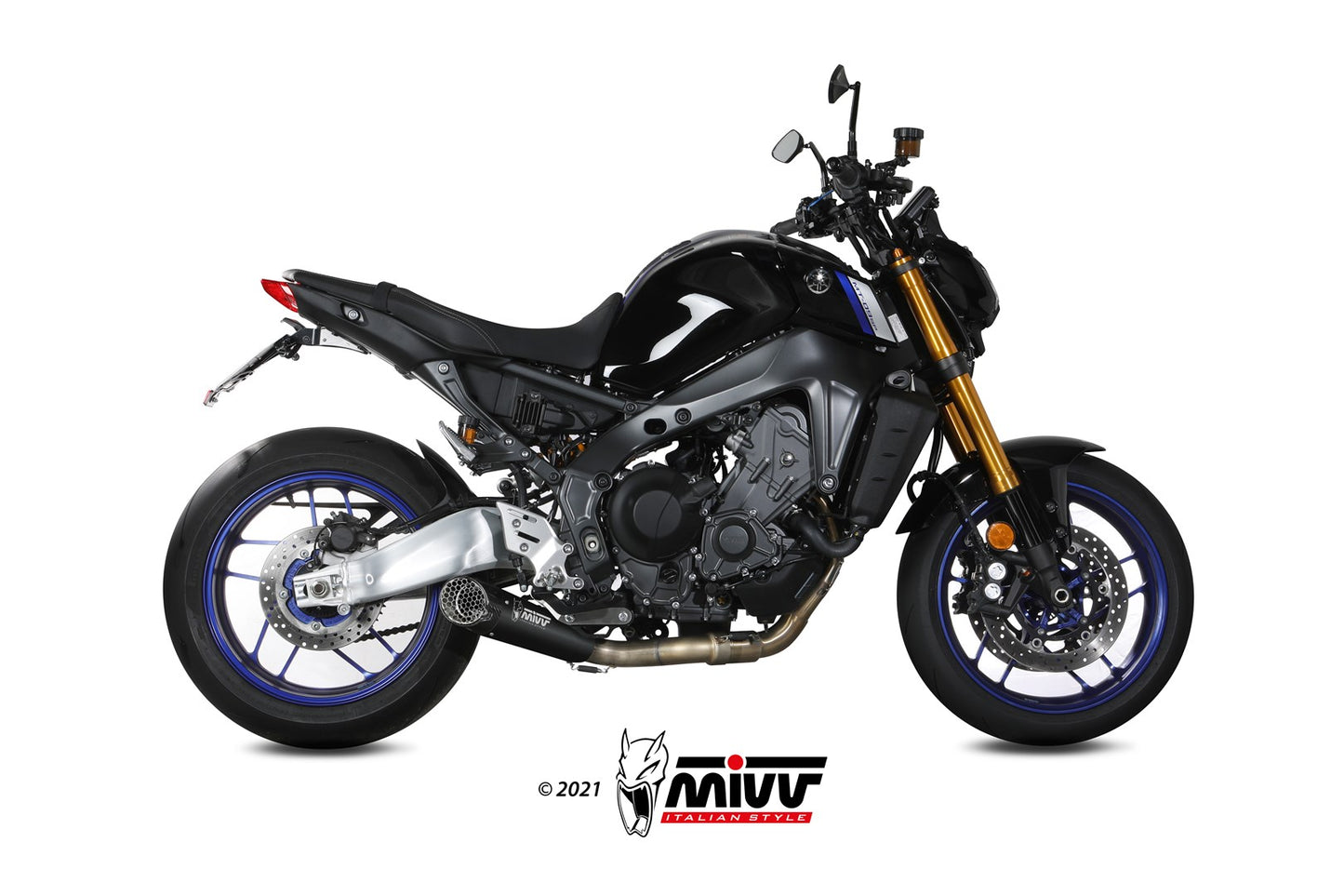 MIVV Full System 3x1, X-M5 Black, Standard Exhaust For Yamaha MT-09 / FZ-09 2021-2022