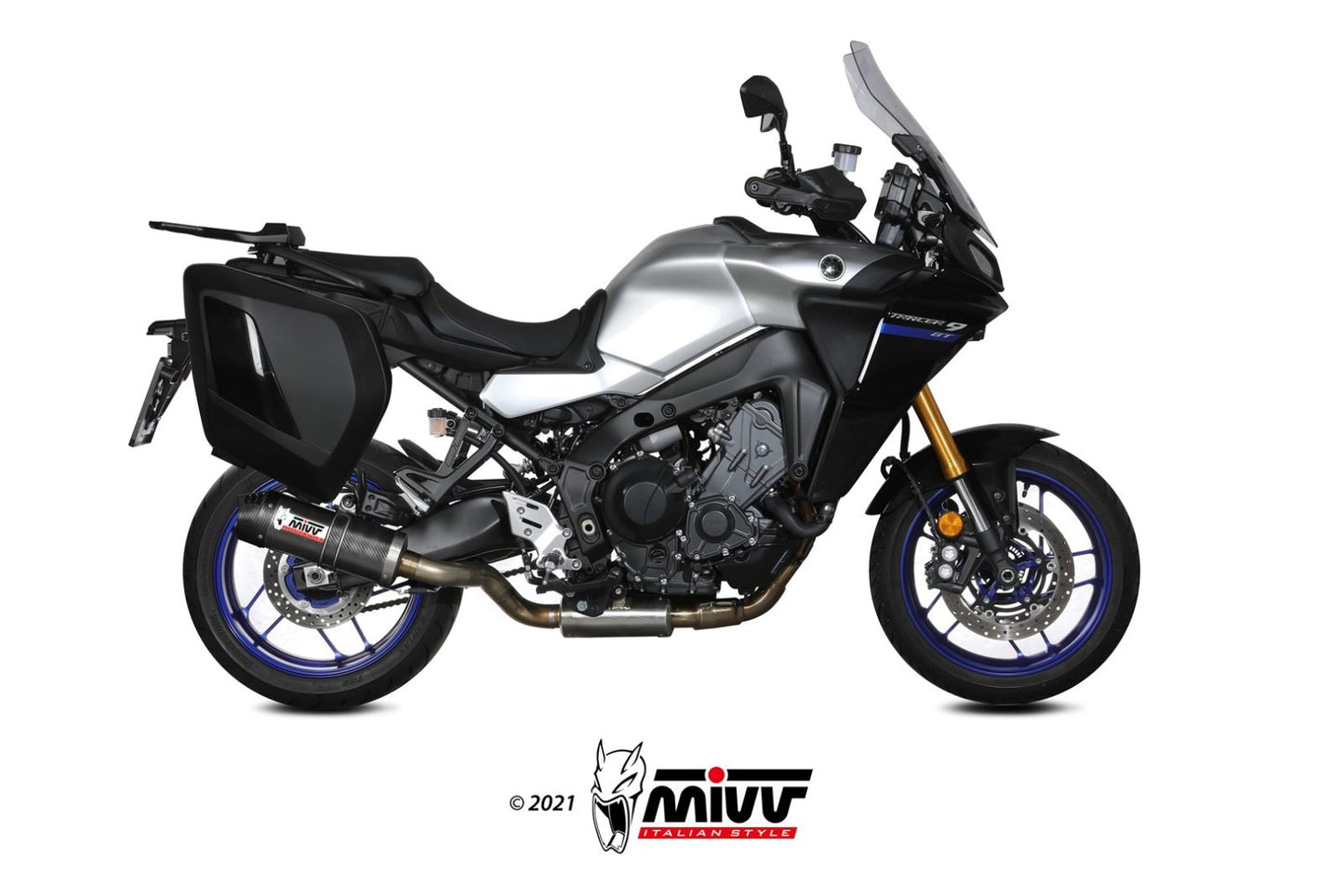 MIVV Full System 3x1, Oval Carbon, Standard Exhaust For Yamaha FJ-09 / MT-09 Tracer 2021-2022