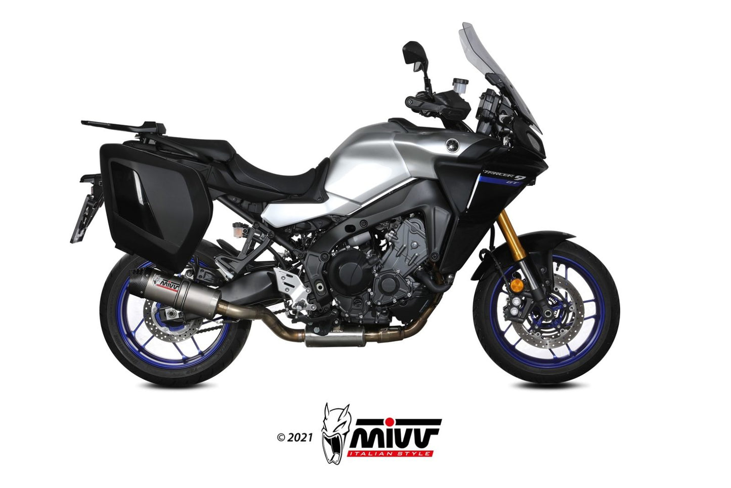 MIVV Full System 3x1, Oval Titanium, Standard Exhaust For Yamaha FJ-09 / MT-09 Tracer 2021-2022
