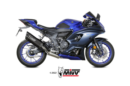 MIVV Full System, SR-1 Black Titanium, Standard Exhaust For Yamaha R7 2022-2023