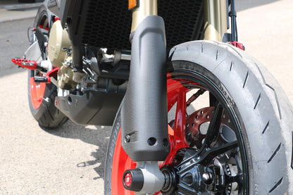 CNC Racing Carbon Fiber Front Fork Leg Protectors (pair) for the Ducati Hypermotard 698 Mono