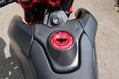 CNC Racing Carbon Fiber Fuel Tank Top Cover for the Ducati Hypermotard 698 Mono