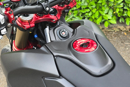 CNC Racing Carbon Fiber Fuel Tank Top Cover for the Ducati Hypermotard 698 Mono