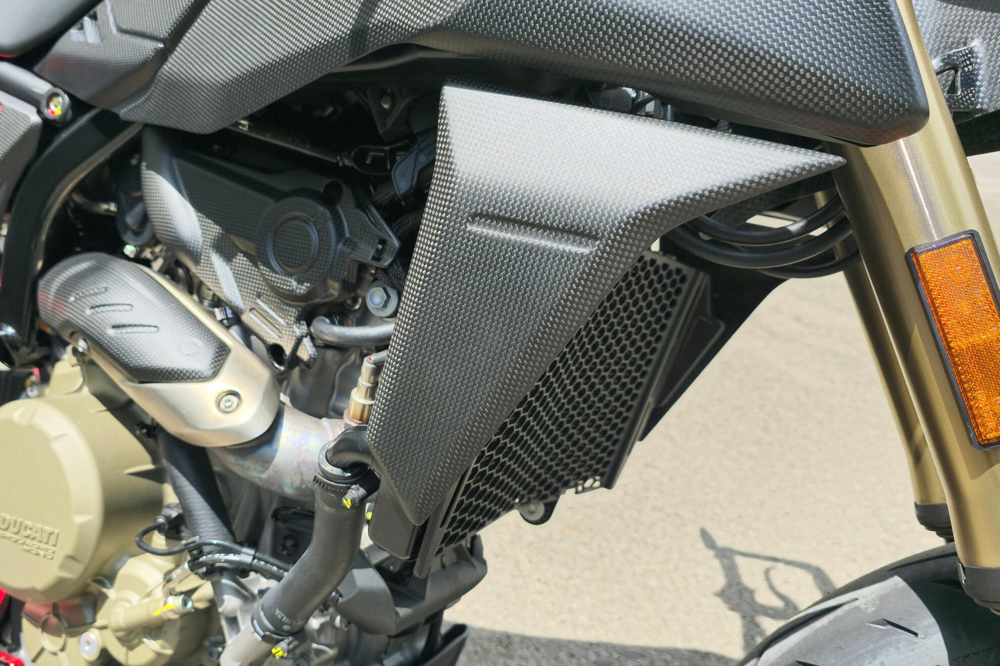 CNC Racing Carbon Fiber Radiator Side Covers (pair) for the Ducati Hypermotard 698 Mono