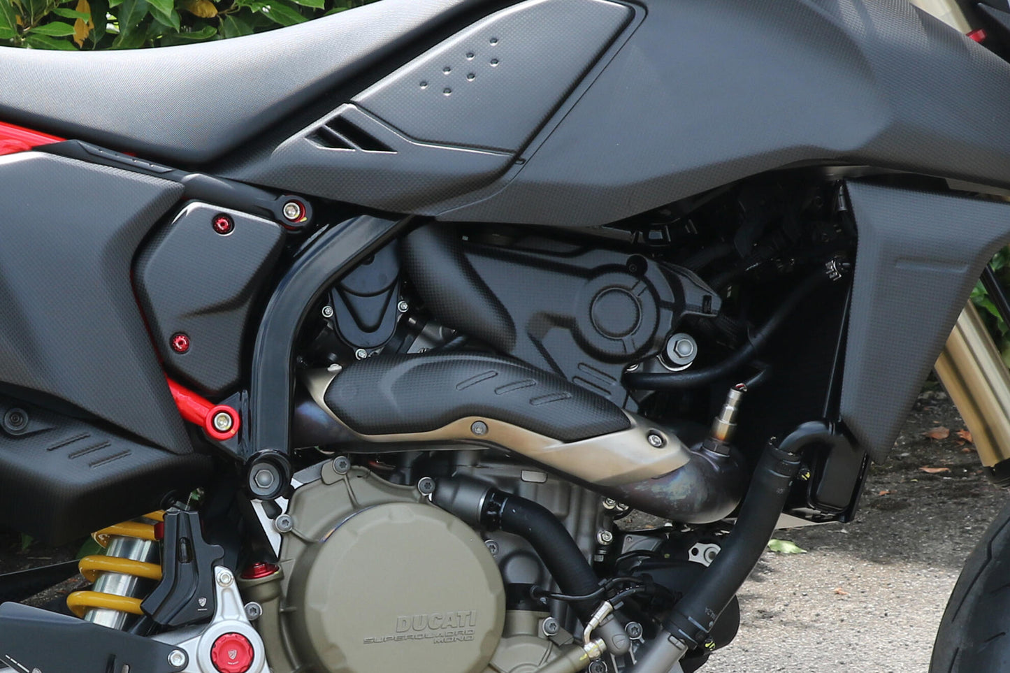 CNC Racing Carbon Fiber Right Side Engine Cover for the Ducati Hypermotard 698 Mono
