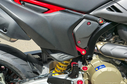 CNC Racing Carbon Fiber Rear Exhaust Guard for the Ducati Hypermotard 698 Mono