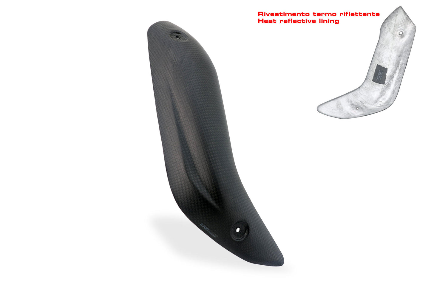 CNC Racing Carbon Fiber Lower Exhaust Pipe Guard for the Akrapovic Full System for the Ducati Multistrada V4 / S / Sport / Pikes Peak