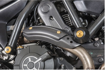 CNC Racing Carbon Fiber Upper Exhaust Pipe Heat Guard for Ducati Scrambler and Monster 797
