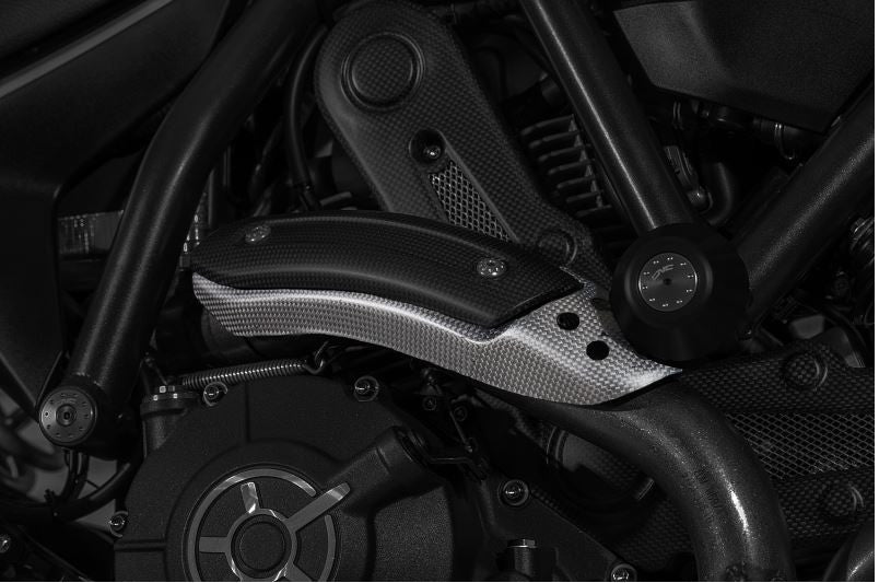 CNC Racing Carbon Fiber Exhaust Pipe Heat Guard Holder for Ducati Scrambler and Monster 797