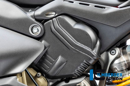 Ilmberger Carbon Cam Cover, Left for the Ducati Panigale V4,V4 S '18-22 / V4 Racing '18-19 / Streetfighter V4 '20-23