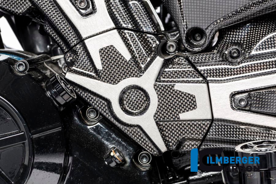 Ilmberger Carbon Cam Belt Covers With Crome Decal for the Ducati XDiavel/XDiavel S '16-18