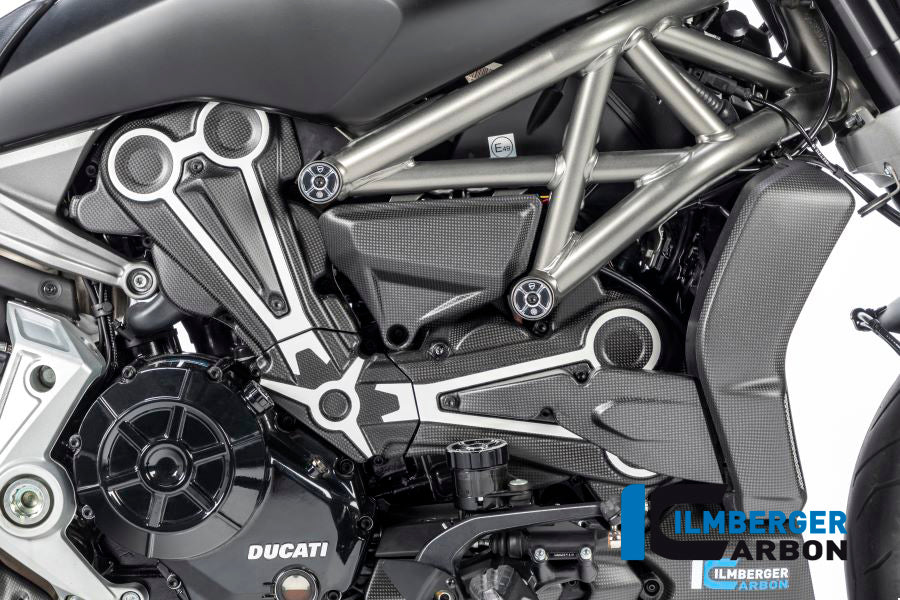 Ilmberger Carbon Cam Belt Covers With Crome Decal for the Ducati XDiavel/XDiavel S '16-18