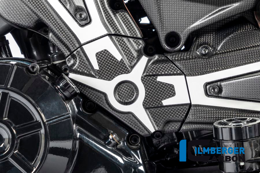 Ilmberger Carbon Cam Belt Covers With Crome Decal for the Ducati XDiavel/XDiavel S '16-18