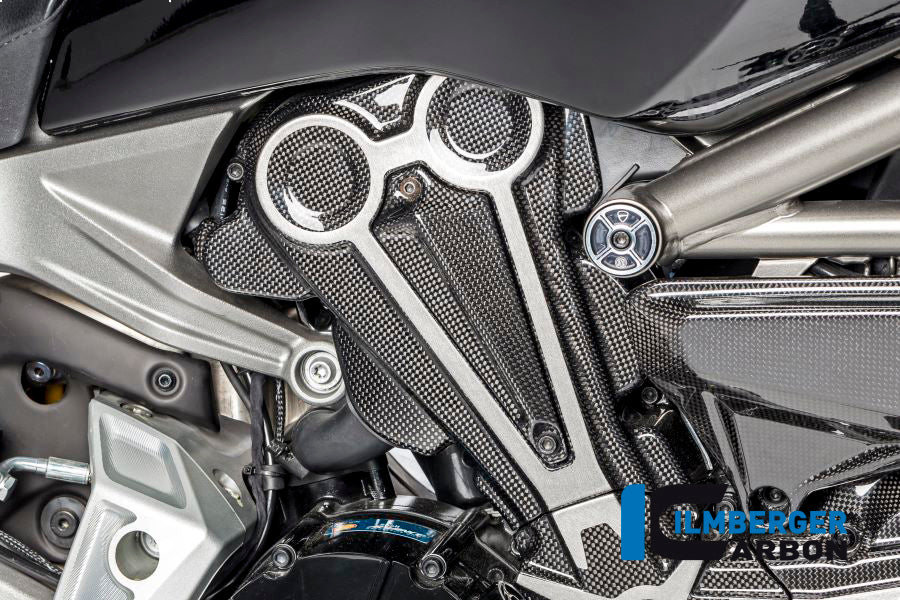Ilmberger Carbon Cam Belt Covers With Crome Decal for the Ducati XDiavel/XDiavel S '16-18