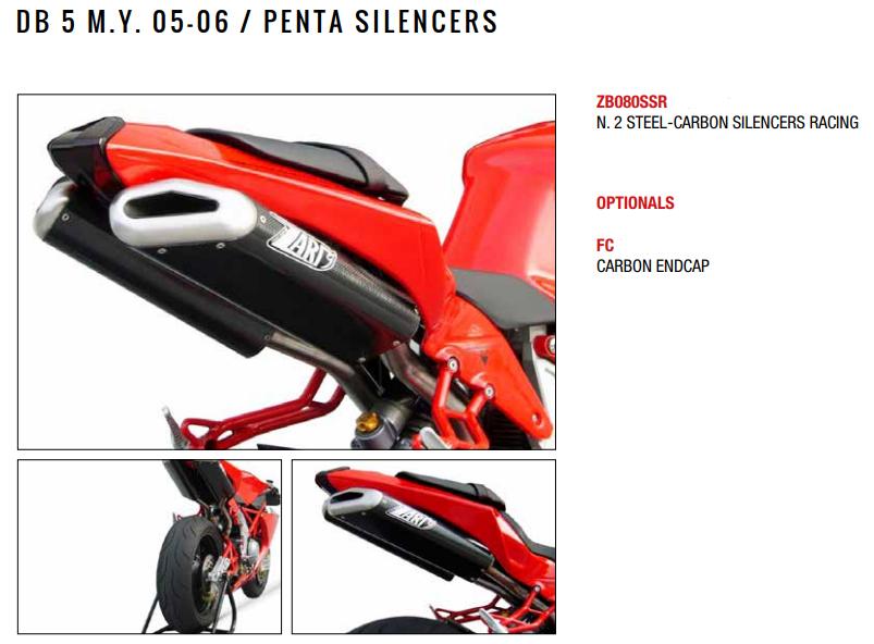 ZARD Slip-on Exhausts for Bimota DB 5 (05-06)