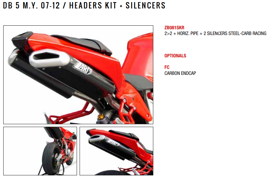 ZARD Full Exhaust for Bimota DB 5 (07-12)