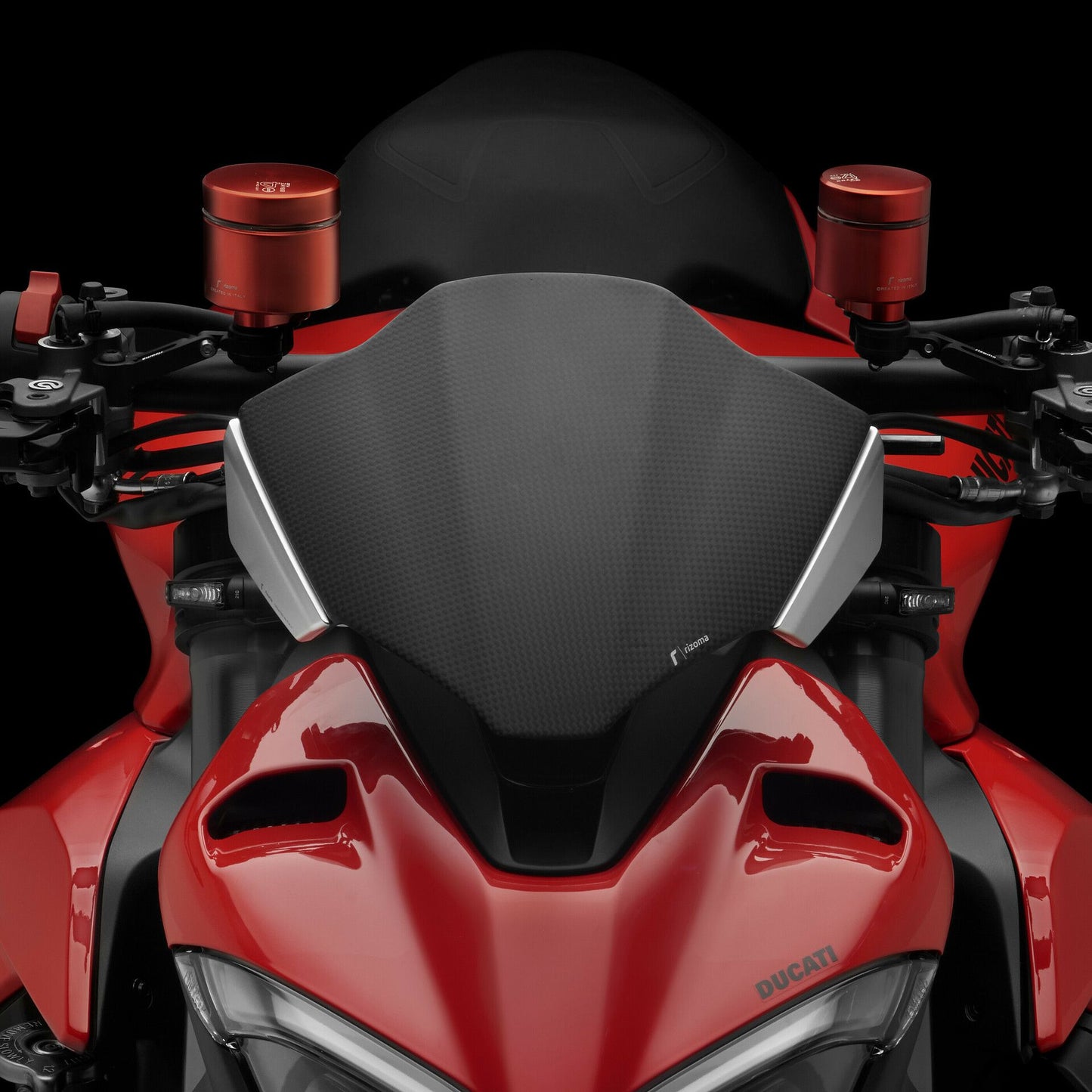 Rizoma Carbon Fiber and Billet Windscreen Kit For The Ducati Streetfighter V4