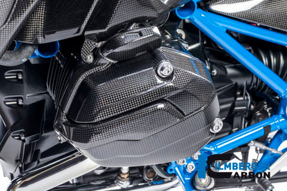 Ilmberger Carbon Spark Plug Cover, Left Side Carbon for the BMW R 1200 GS '13-17, R 1200 GS Adventure 2014, R 1200 RS 2015