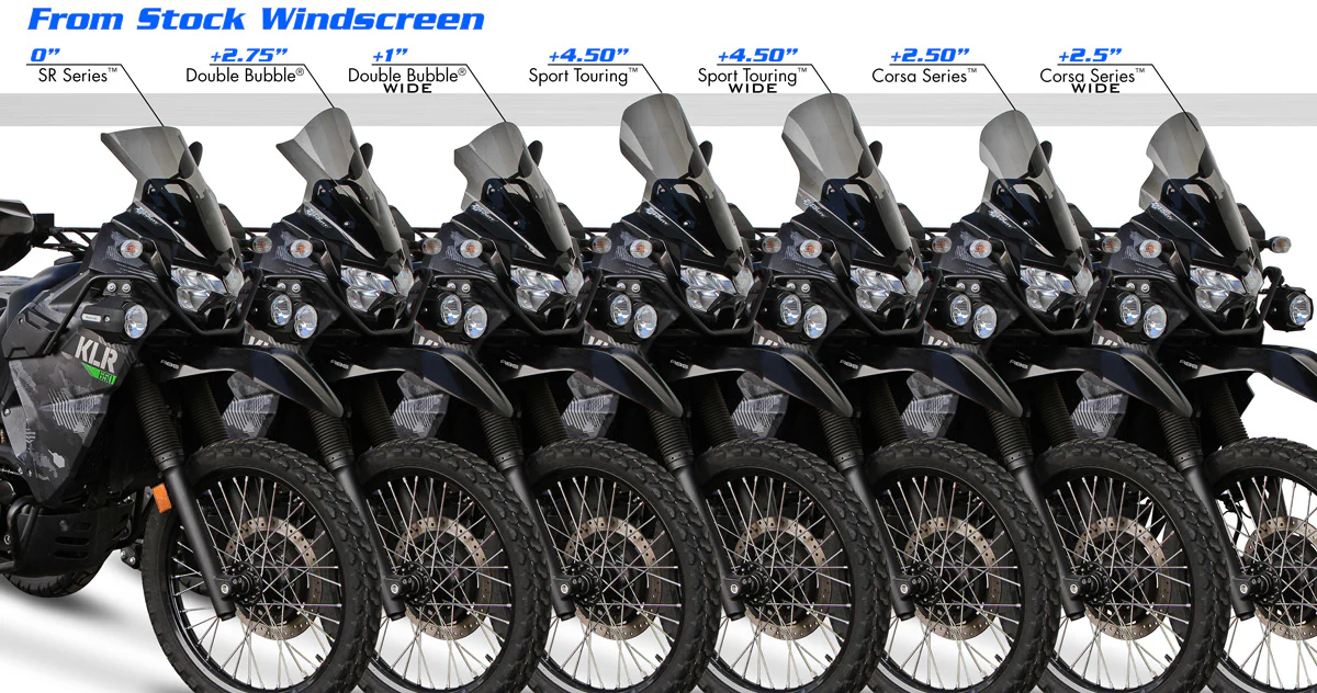 Zero Gravity Racing Windshields for the Kawasaki KLR650 / S / Adventure / Traveler / ABS (2022+)