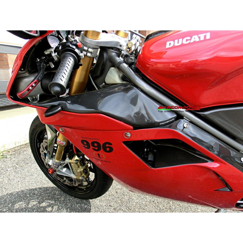 AviaCompositi Carbon Fiber Duct Cover set w/ Indicator openings for Ducati 998 / 996 / 916 / 748