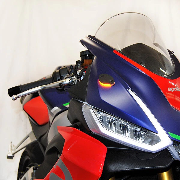New Rage Cycles (NRC) Aprilia RS 660 Front Mirror Block-off Turn Signal Kit