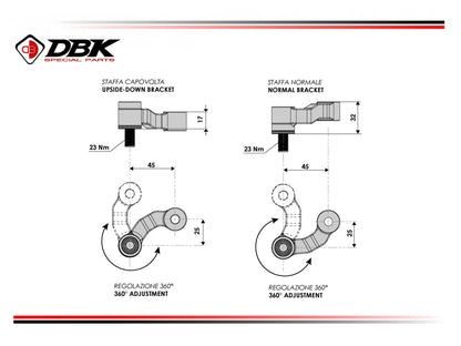 DBK Special Parts (Ducabike) Billet Mirror Adjuster Kit for the BMW R 1300 GS