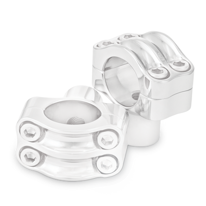 Burly Brand Reaper Riser Clamp 1-1/2in Tall for 1-1/4in Bar, Set - Chrome