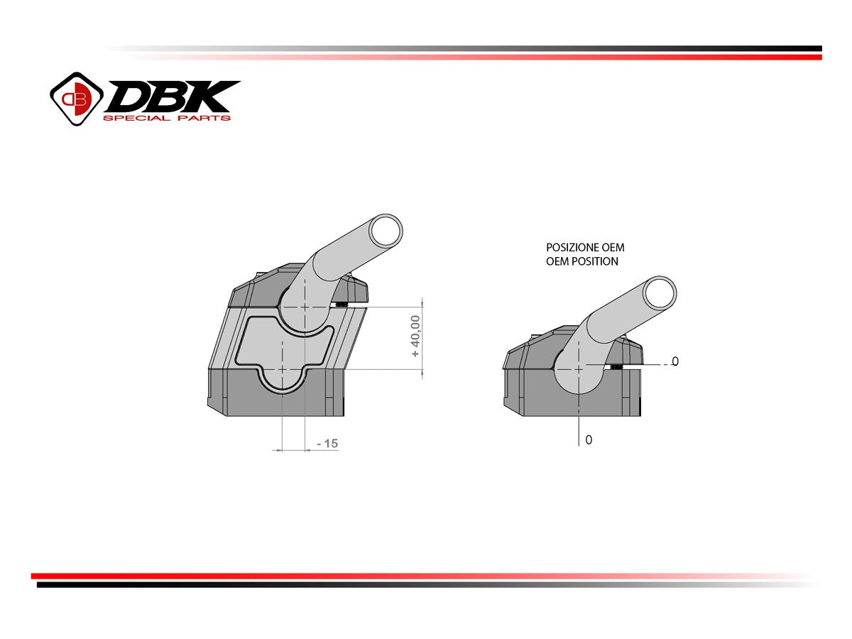 DBK Special Parts (Ducabike) Billet Handlebar Riser Kit for the BMW R 1300 GS