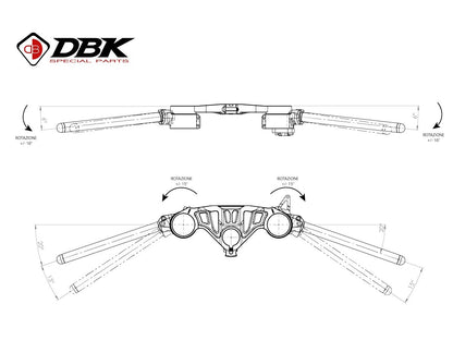DBK Special Parts (Ducabike) GP Adjustable Clip-Ons For Panigale V4 (2025+) - 15mm Offset, 10mm rise