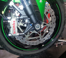 BRAKETECH 310MM X 6MM AXIS OVER-SIZE KIT W/ HARD ANODIZED CARRIERS  STAINLESS STEEL FOR TRIUMPH DAYTONA 675/R (2006-12)