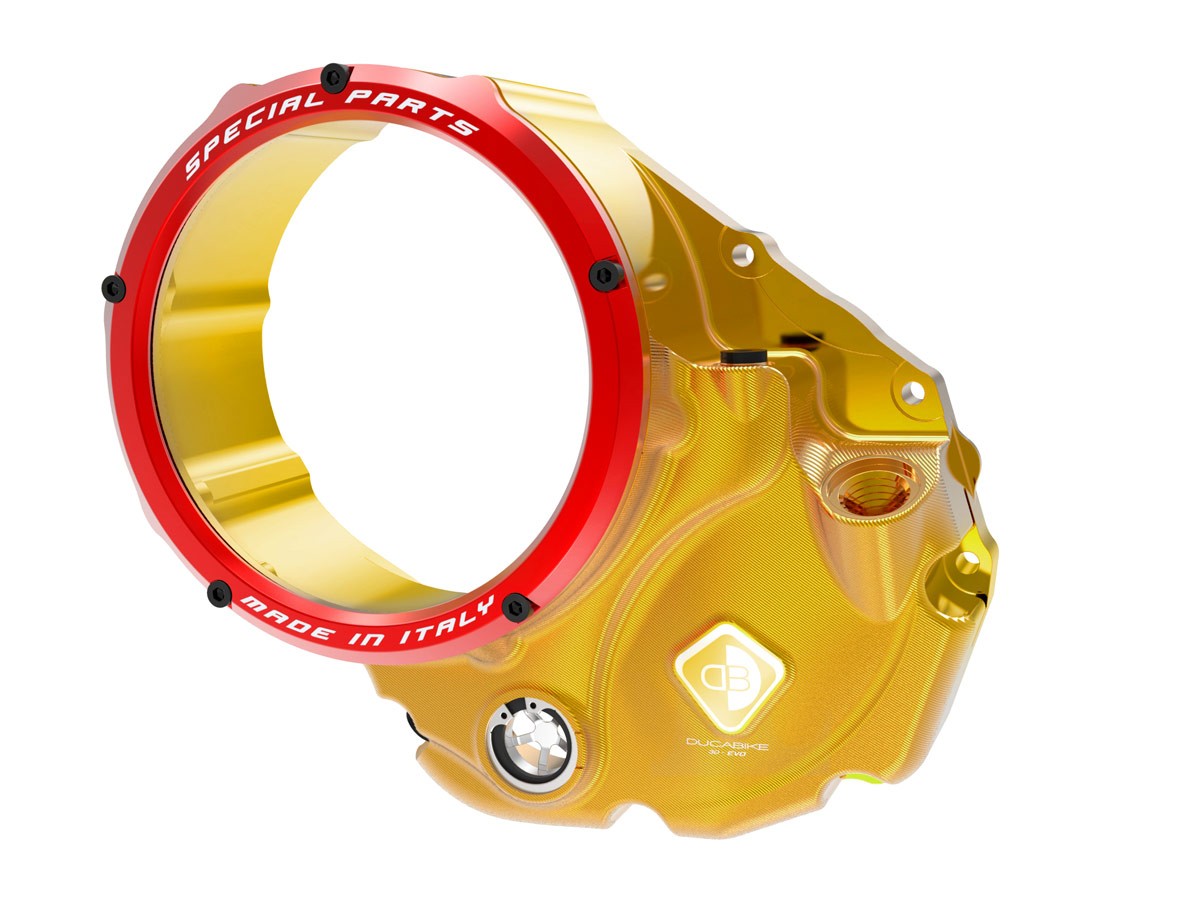 DBK Special Parts (Ducabike) NEW EVO-3D Clear Wet Clutch Cover for most Wet Clutch Ducati's