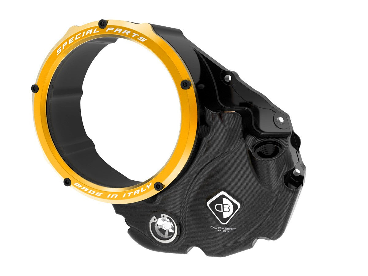DBK Special Parts (Ducabike) NEW EVO-3D Clear Wet Clutch Cover for most Wet Clutch Ducati's