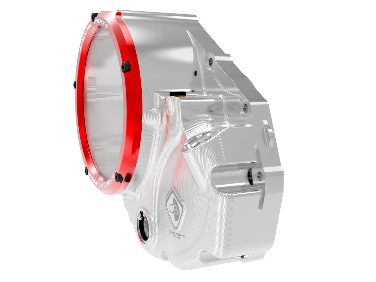 DBK Special Parts (Ducabike) NEW EVO-3D Clear Wet Clutch Cover for the Ducati Hypermotard 821 (2015) / 939 / 950, Multistrada 950, Supersport /S and Monster 821