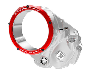 DBK Special Parts (Ducabike) NEW EVO-3D Clear Wet Clutch Cover for the Ducati Hypermotard 821 (2015) / 939 / 950, Multistrada 950, Supersport /S and Monster 821