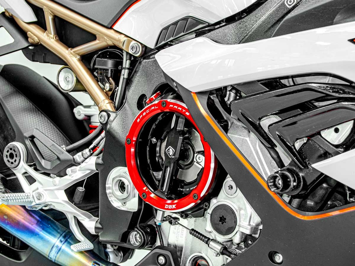 DBK Special Parts (Ducabike) EVO-3D Clear Wet Clutch Cover for the BMW S1000RR (2020+) / S1000R / S1000XR (2021+) / M1000RR / M1000R / M1000XR