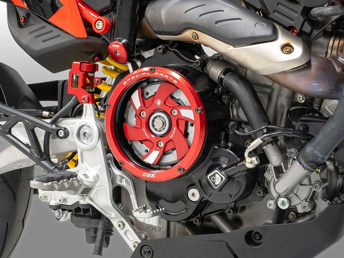 DBK Special Parts (Ducabike) NEW EVO-3D Clear Wet Clutch Cover for the Hypermotard 698 Mono