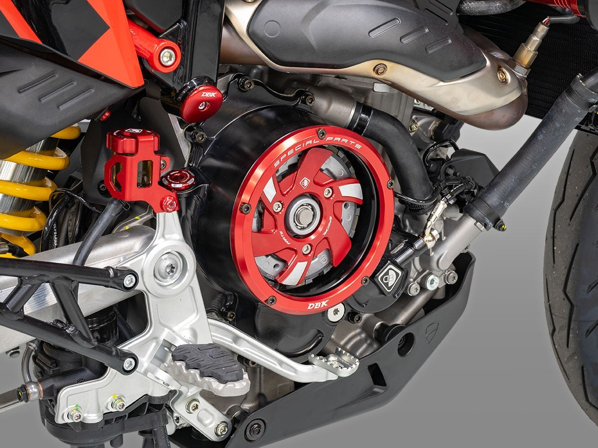 DBK Special Parts (Ducabike) NEW EVO-3D Clear Wet Clutch Cover for the Hypermotard 698 Mono