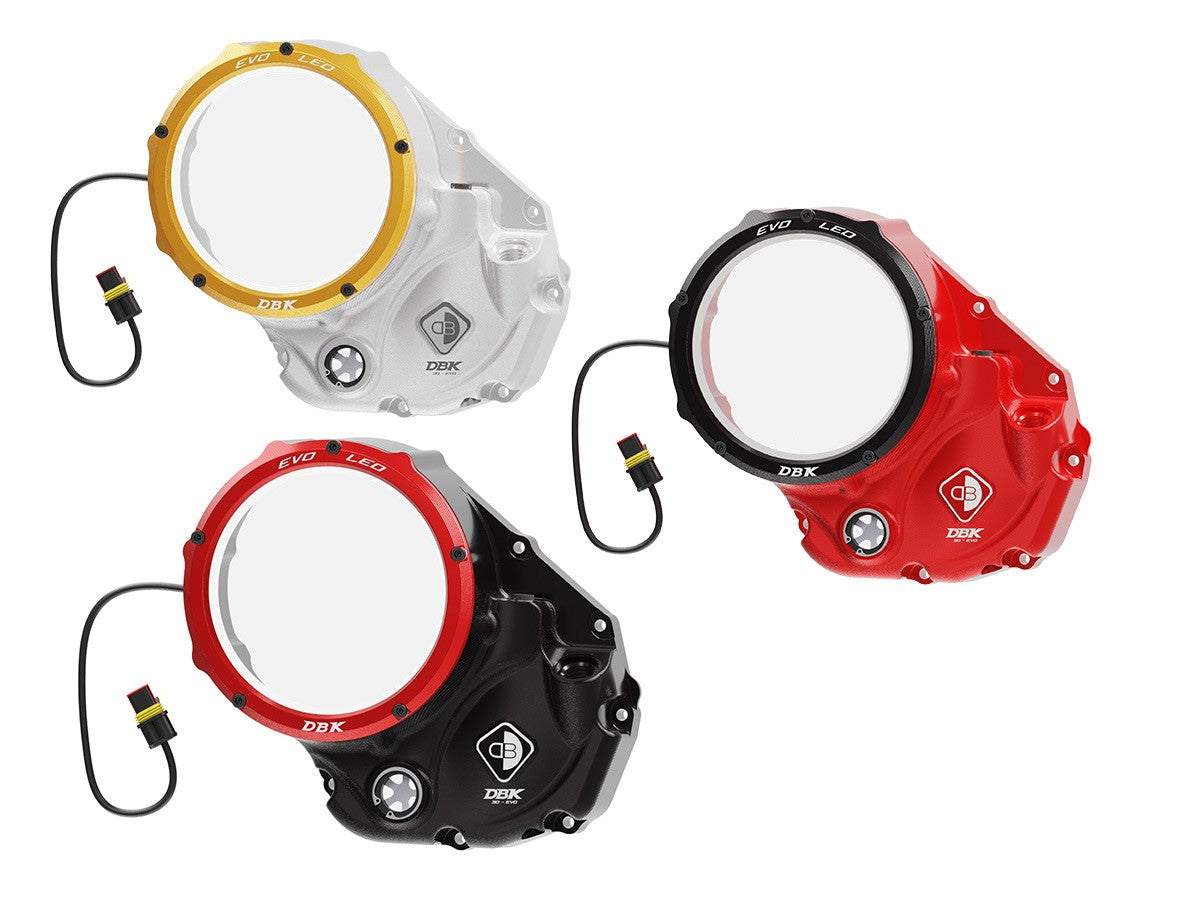 DBK Special Parts (Ducabike) EVO LED Clear Wet Clutch Cover for most Wet Clutch Ducati's