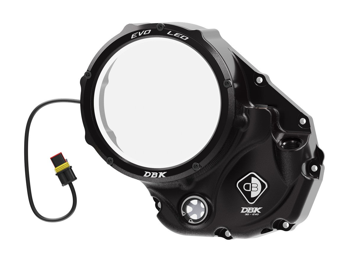 DBK Special Parts (Ducabike) EVO LED Clear Wet Clutch Cover for the Ducati Monster 937, Multistrada V2, and DesertX