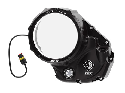 DBK Special Parts (Ducabike) EVO LED Clear Wet Clutch Cover for the Ducati Monster 937, Multistrada V2, and DesertX