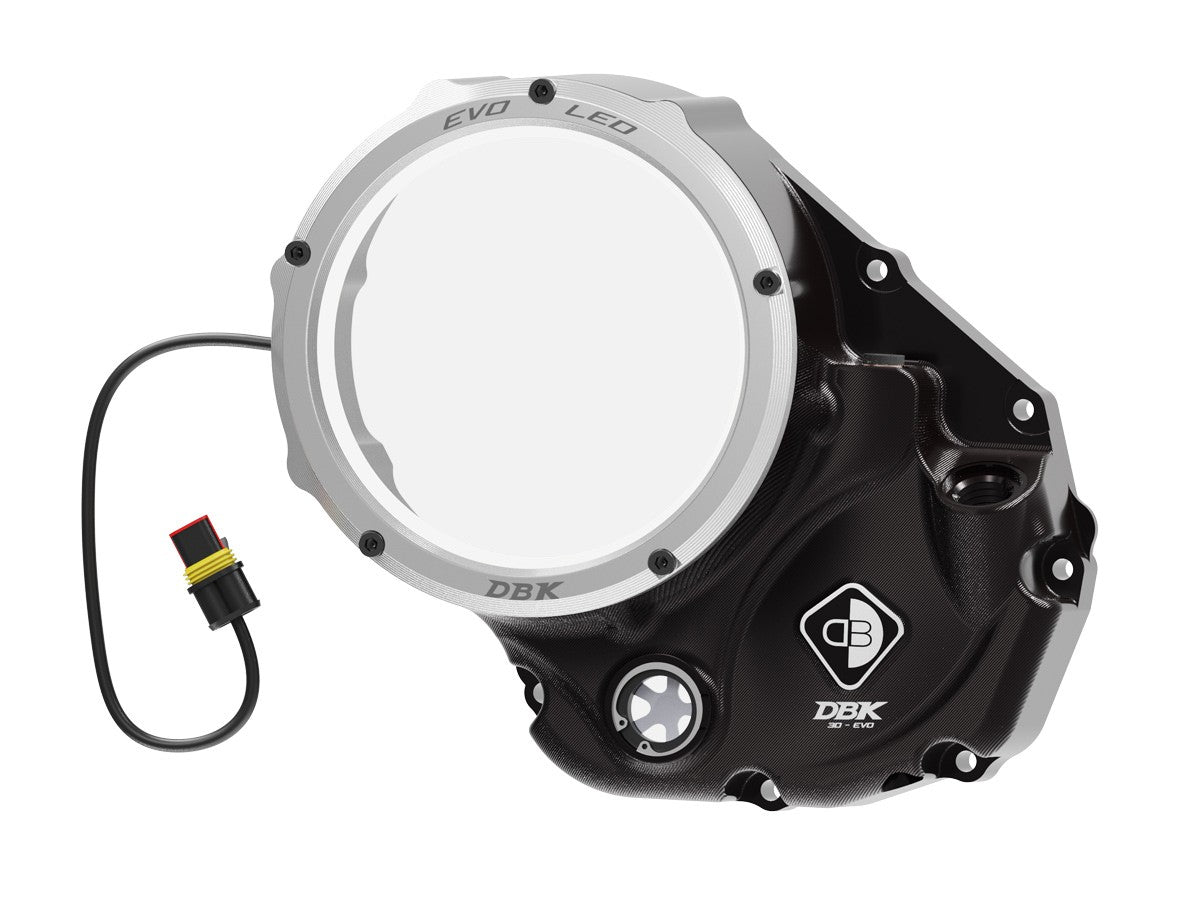 DBK Special Parts (Ducabike) EVO LED Clear Wet Clutch Cover for the Ducati Monster 937, Multistrada V2, and DesertX