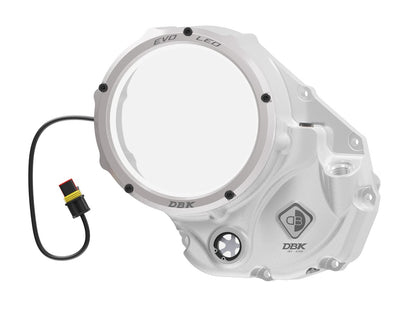 DBK Special Parts (Ducabike) EVO LED Clear Wet Clutch Cover for the Ducati Monster 937, Multistrada V2, and DesertX
