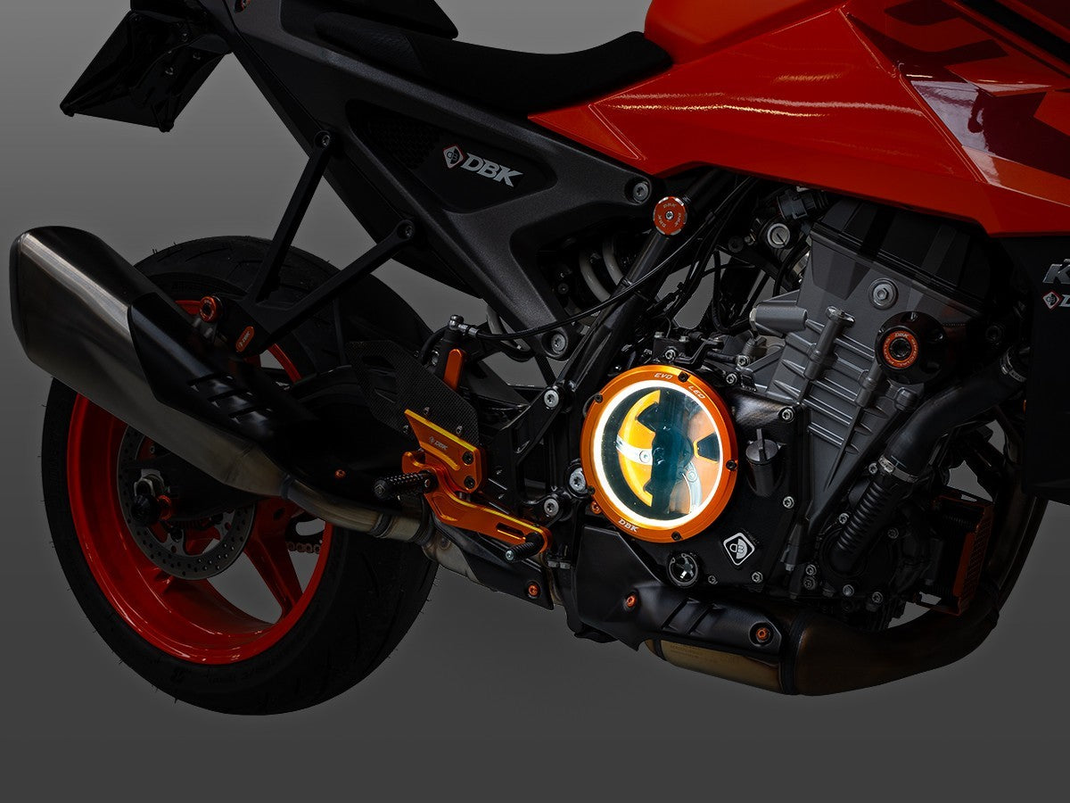 DBK Special Parts (Ducabike) EVO LED Clear Wet Clutch Cover for the KTM 990 Duke (2024+)
